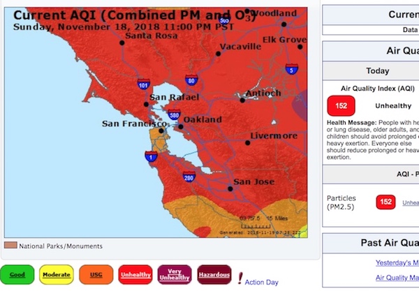 pollution air incendie san francisco